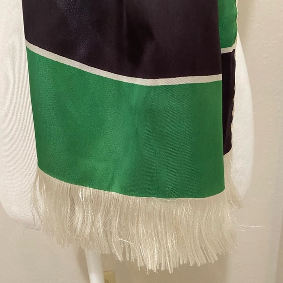 Vintage Geometric Floral with Fringe Silk Scarf/Wrap - Excellent Condition - Picture 4 of 5